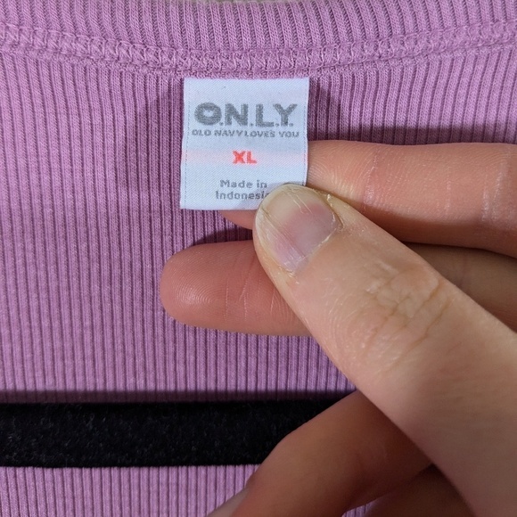 Old Navy Pink Ribbed Long Sleeve Stretch Top Size XL - Picture 3 of 4